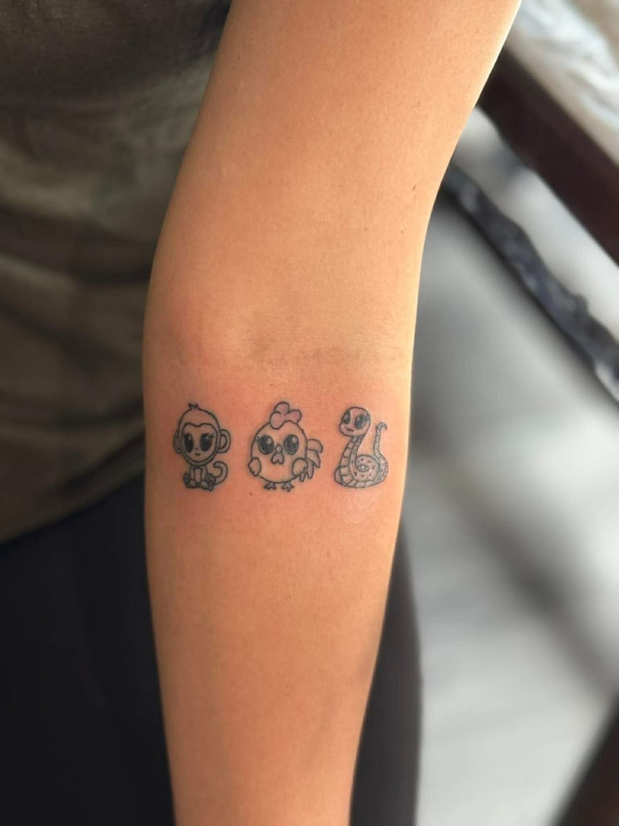 Cute chibi animal tattoos