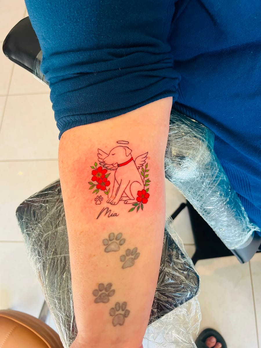 Memorial dog tattoo